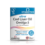 Vitabiotics Ultra Cod Liver Oil Plus Omega-3 60 Capsules Heart And Brain Support-1