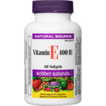 Webber Naturals Vitamin E 400 IU Softgels, Antioxidant Supplement, 60 Count-1