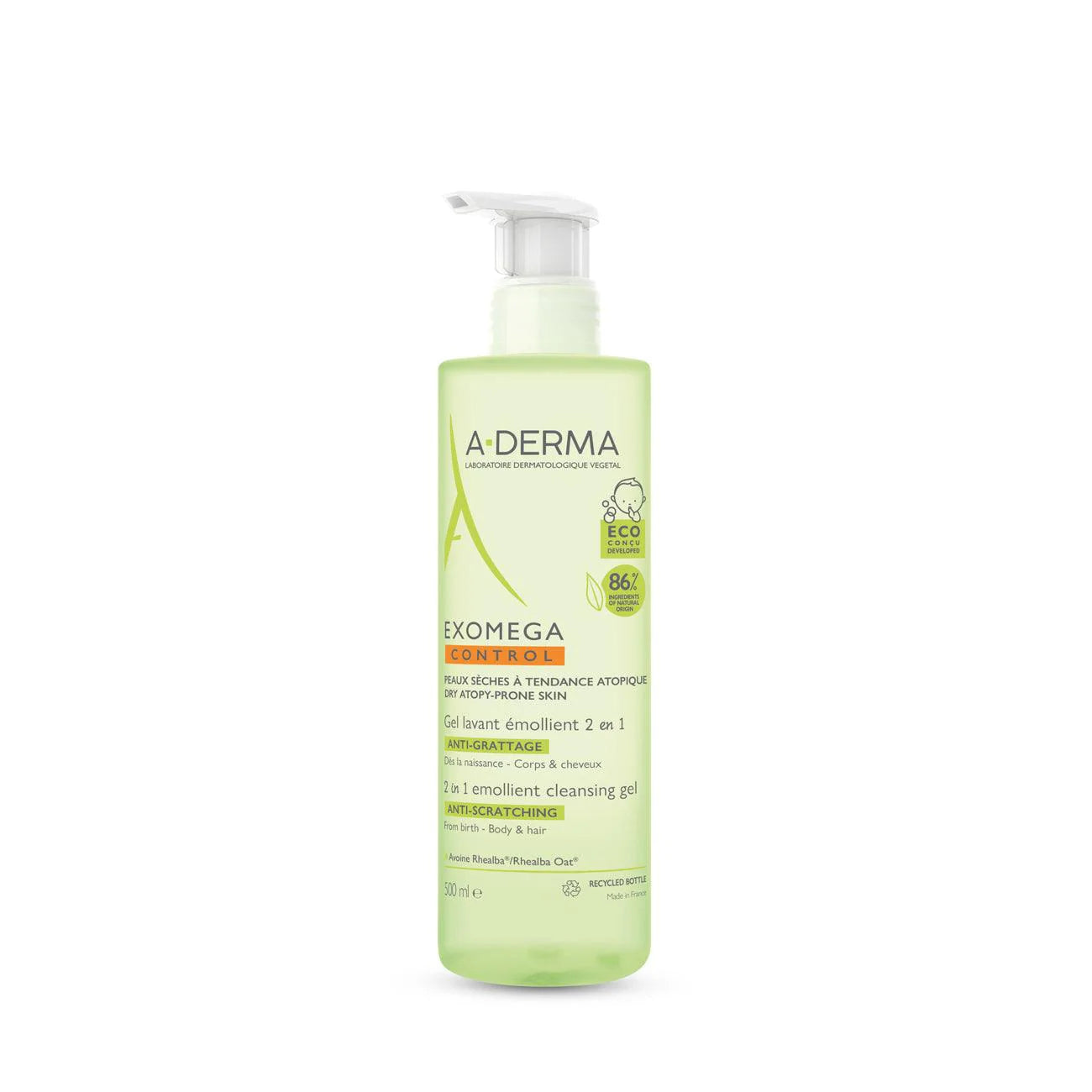 Aderma Exomega Control 2 in 1 Emollient Cleansing Gel - Anti-Scratching