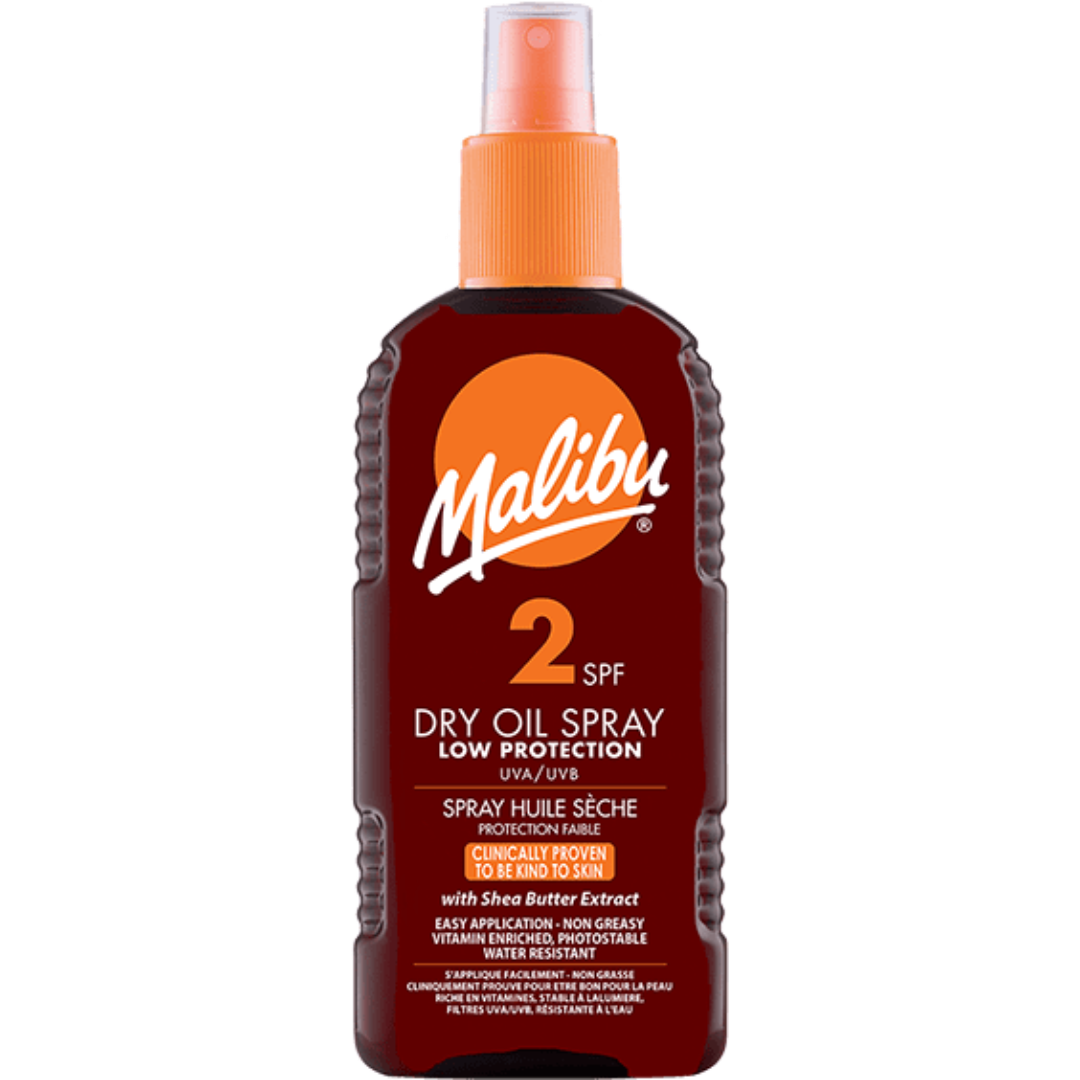Malibu Dry Oil Spray SPF2 200ml Low Protection Sun Care-1