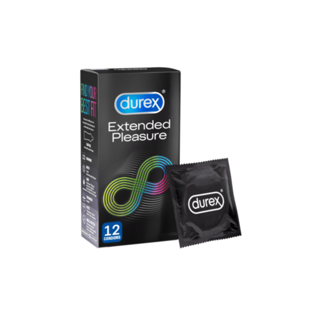 Durex Extended Pleasure Condoms 12 Pack With Benzocaine Lubricant