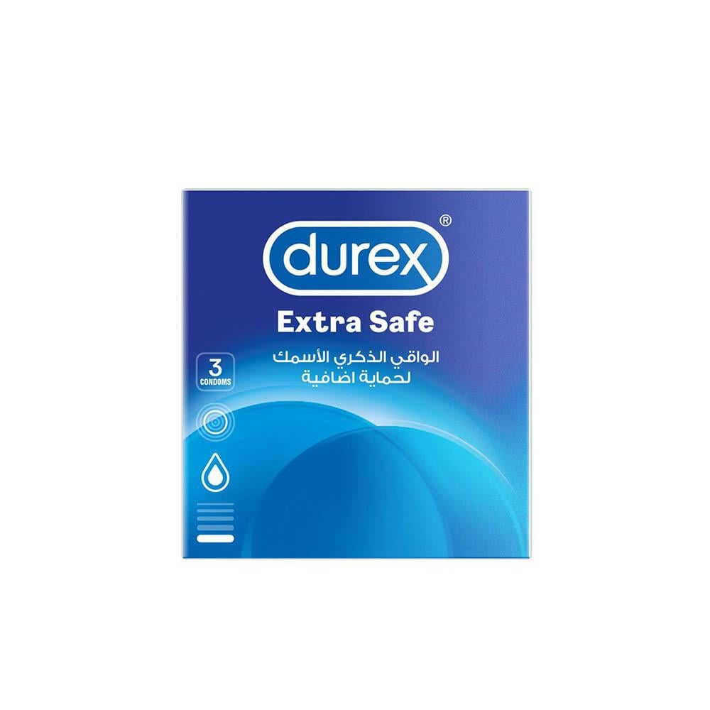 Durex Extra Safe Condoms 3 Pcs Extra Lubricated Latex Protection-1