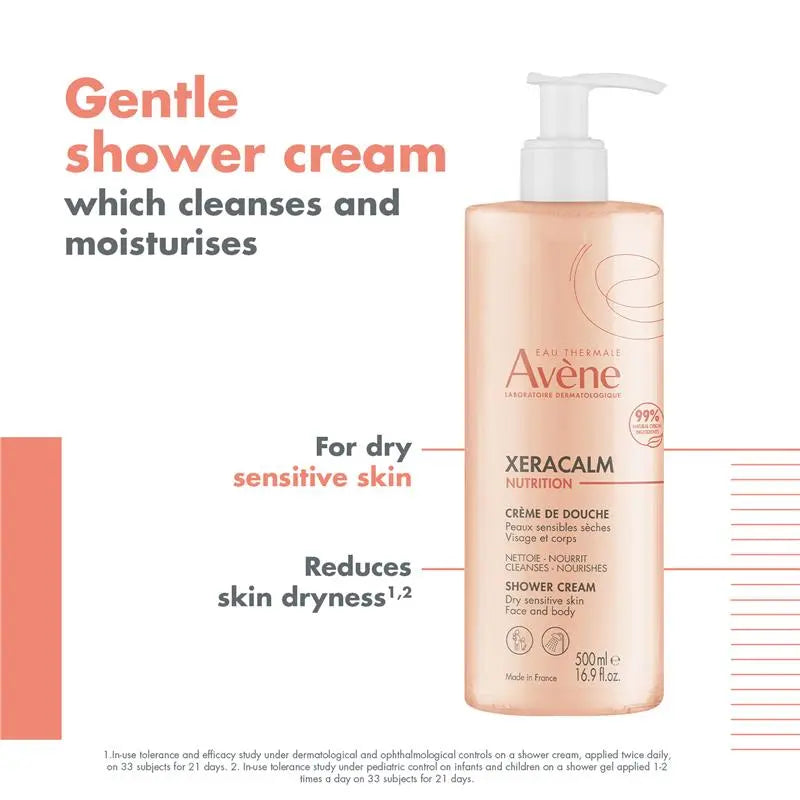 Avène XeraCalm Nutrition Shower Cream 500ml For Dry Sensitive Skin-2