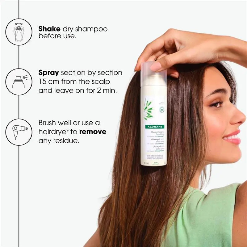 Klorane Dry Shampoo With Nettle For Oily Brown Hair 150ml-5