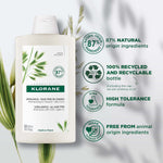 Klorane Extra-Gentle Shampoo With Oat Milk 400ml For All Hair Types-2