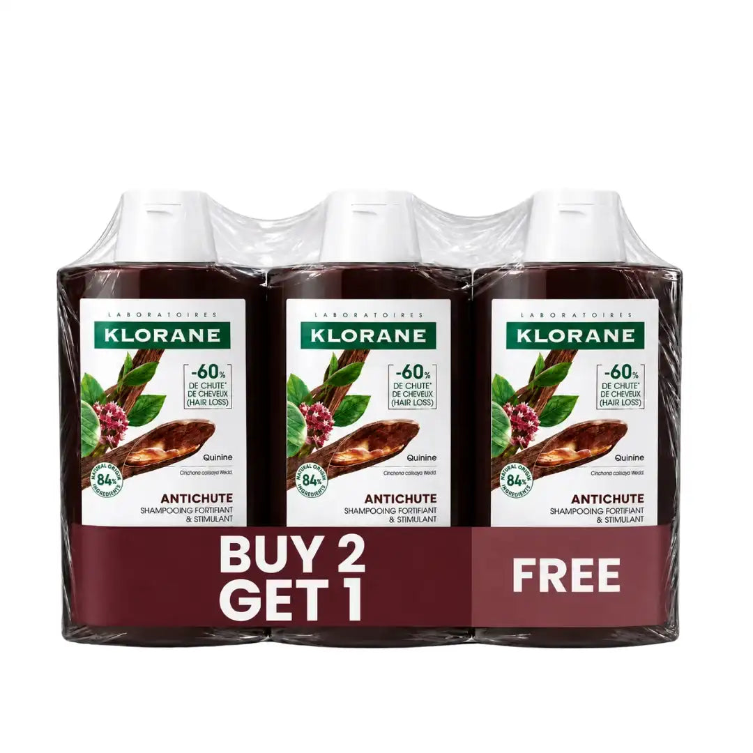 Klorane Quinine Shampoo Anti Hair Fall 400 ml Buy 2 Get 1 FREE
