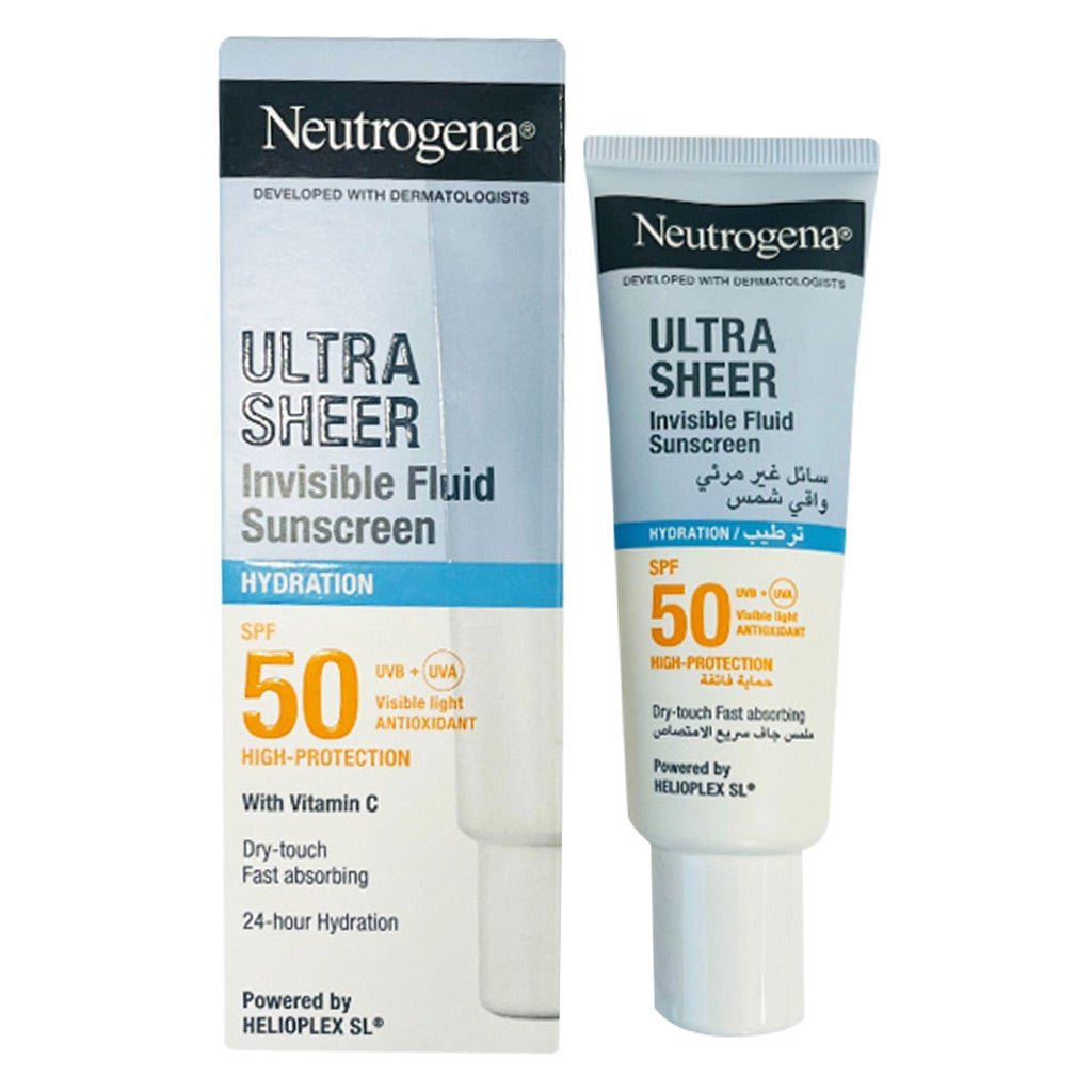 Neutrogena Ultra Sheer Invisible Fluid Sunscreen SPF50 50ml with box
