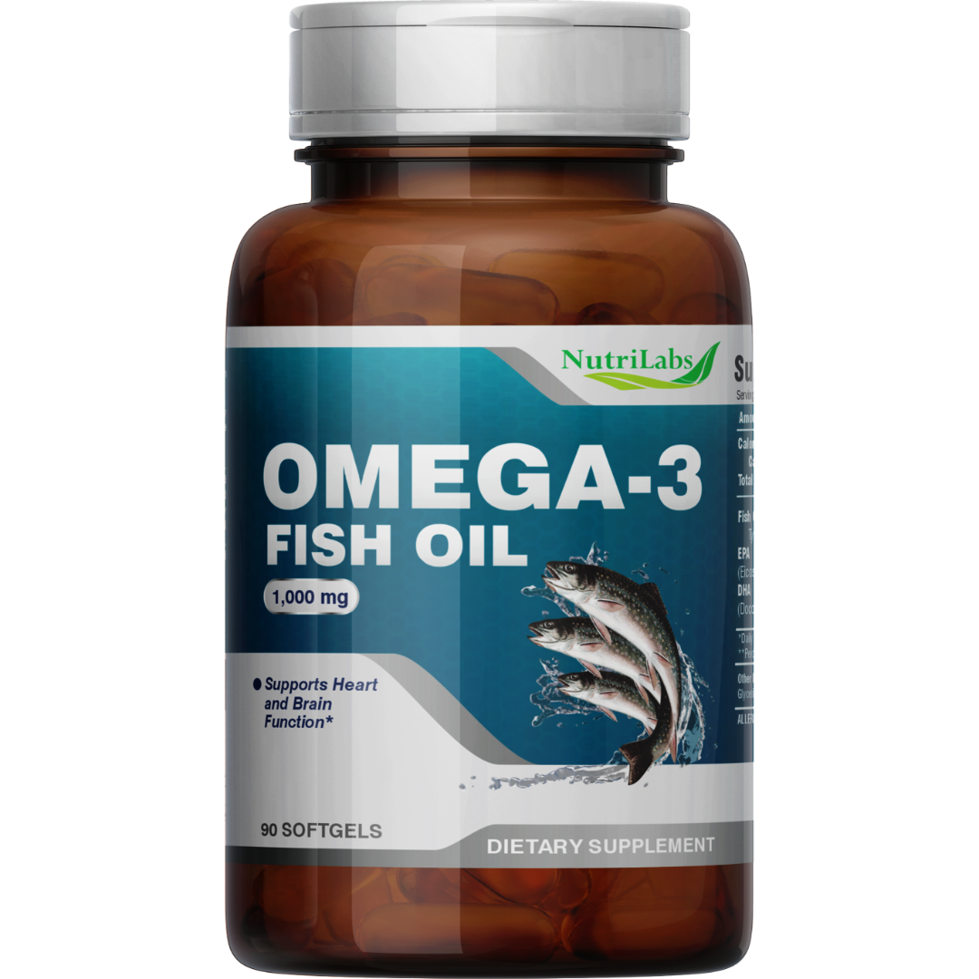 NutriLabs Omega-3 1000mg Softgels Pure Fish Oil Supplement-1