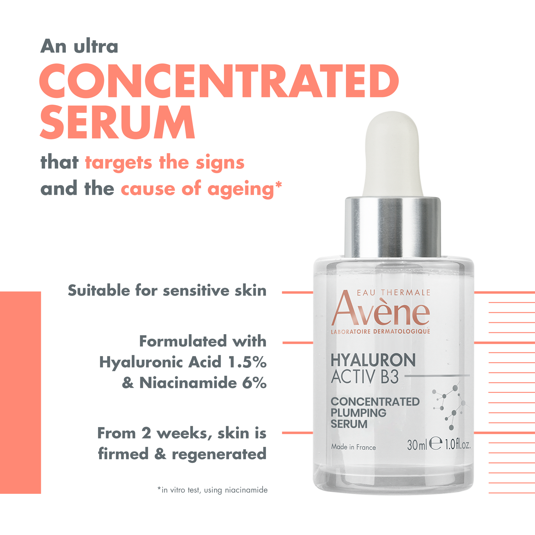 Avène Hyaluron Activ B3 Serum 30ml Hydrating Plumping Face Serum-3