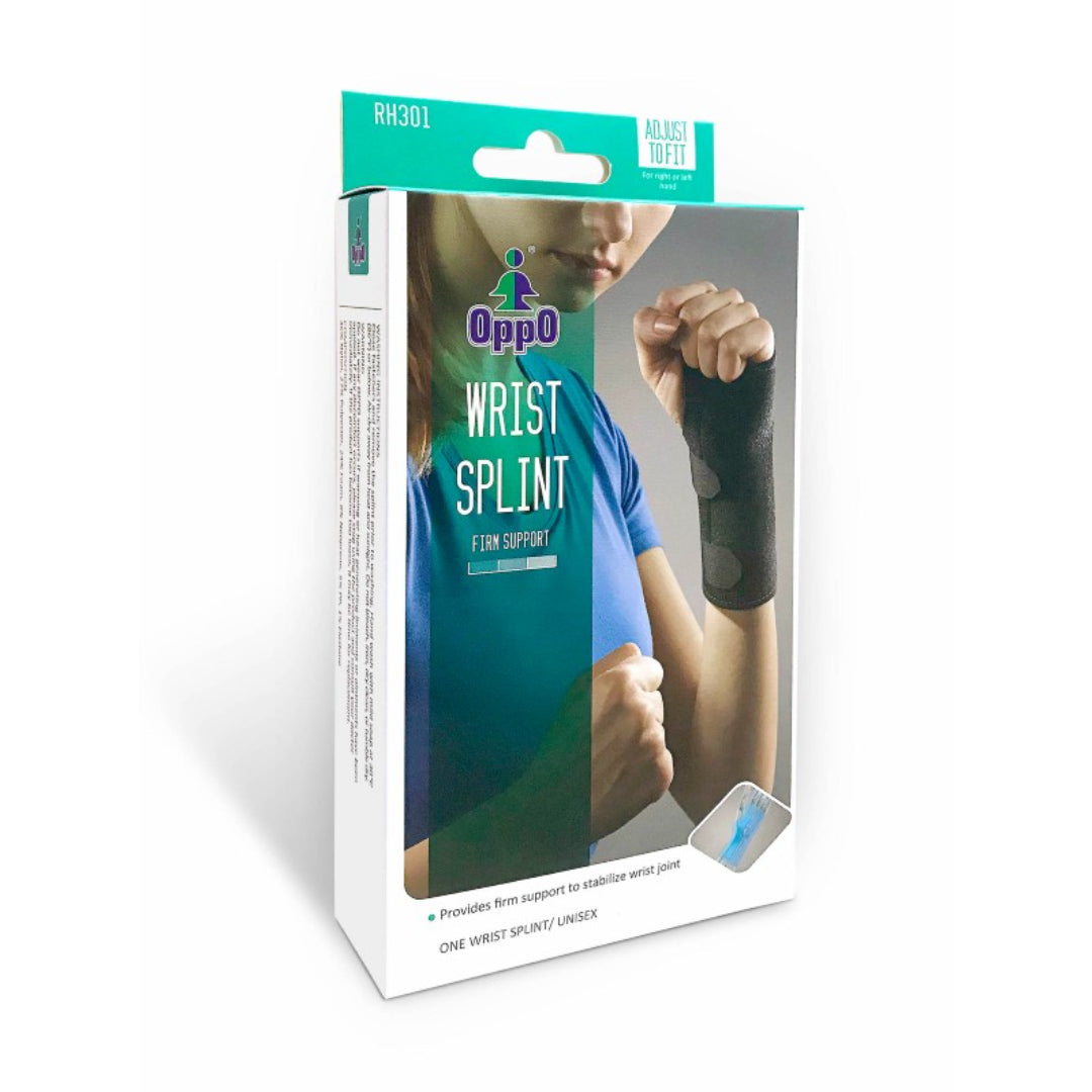 OPPO Wrist Splint RH301 Contoured Support Adjustable Gray One Size