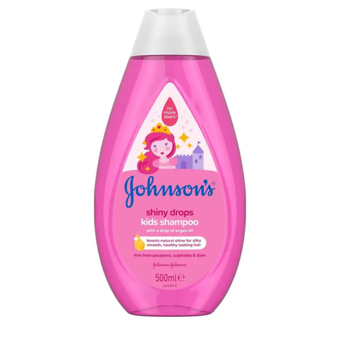 Johnson's Shiny Drops Kids Shampoo 500ml Gentle Argan Oil Formula