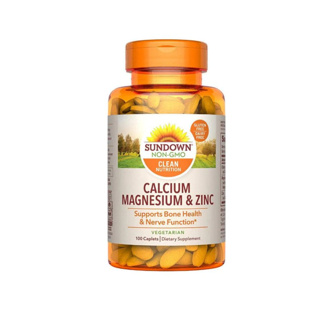 Sundown Calcium Magnesium & Zinc Caplets 100 Count High-Potency Supplement-1