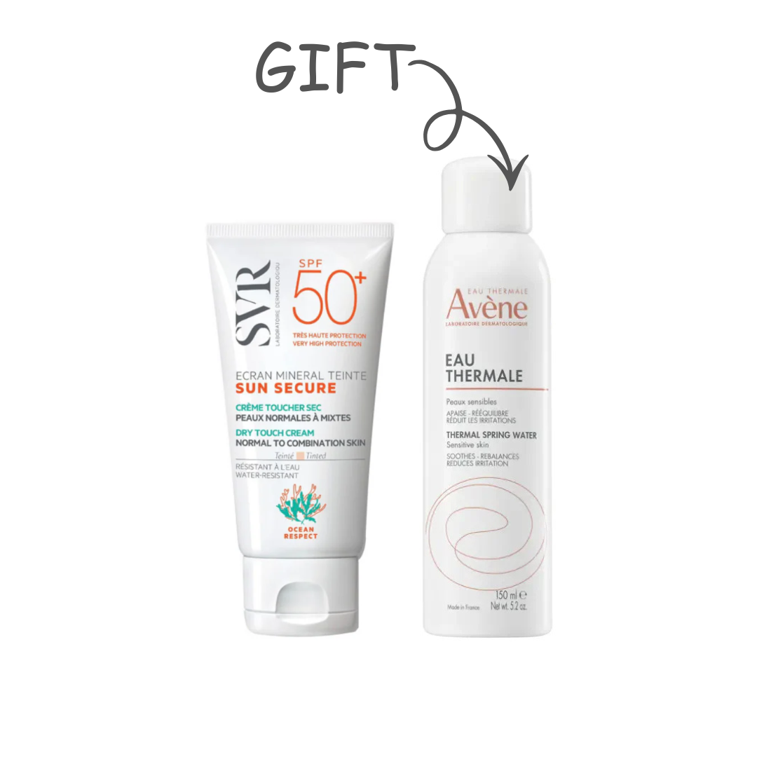 SVR Ecran Mineral Teinte SPF50+ 50ml + Avene Thermal Water Free