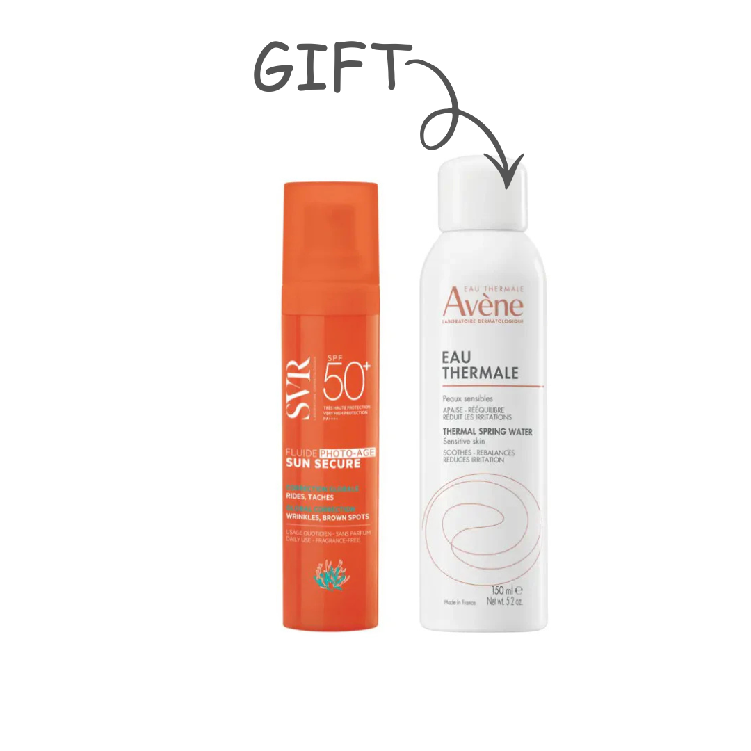 SVR Sun Secure Photo-Age Fluide + Avene Thermal Spring Water Free
