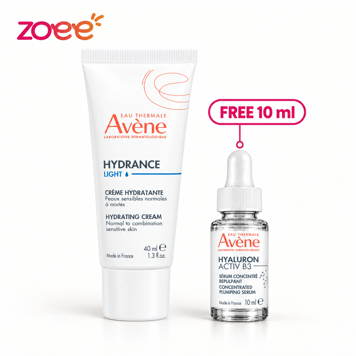 Avène Hydrance Light 40ml + Hyaluron Activ B3 Serum 10ml Free
