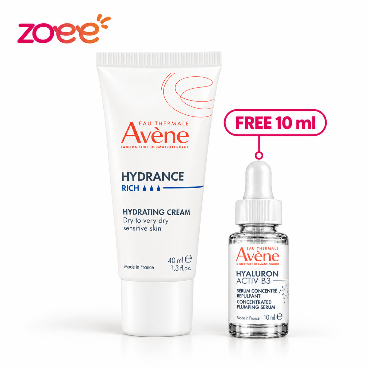 Avène Hydrance Rich 40ml + Hyaluron Activ B3 Serum 10ml Free